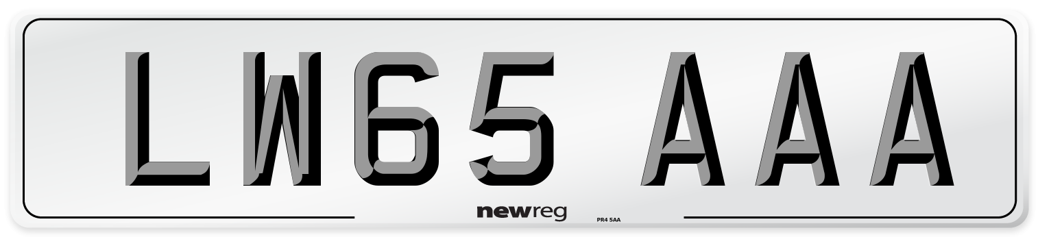 LW65 AAA Number Plate from New Reg